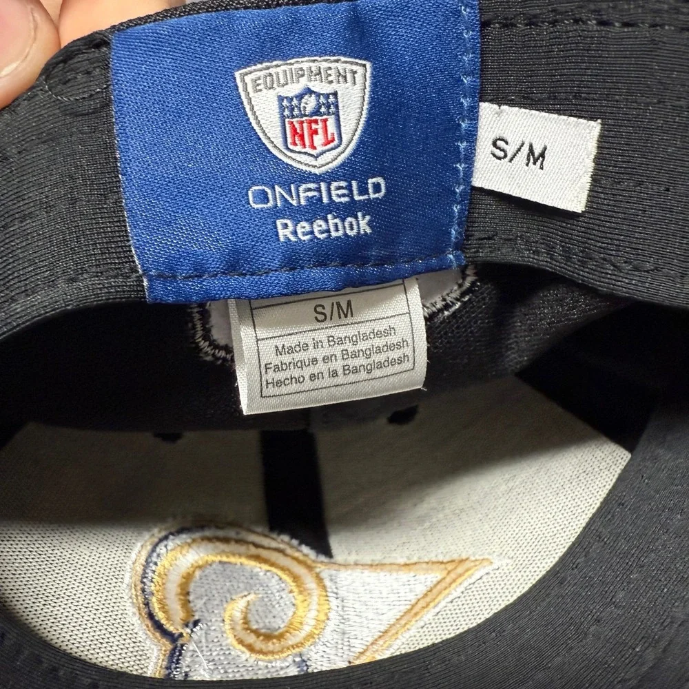 Reebok NFL Los Angeles Rams Baseball Cap‎ Official Sideline Onfield Fitted S/M